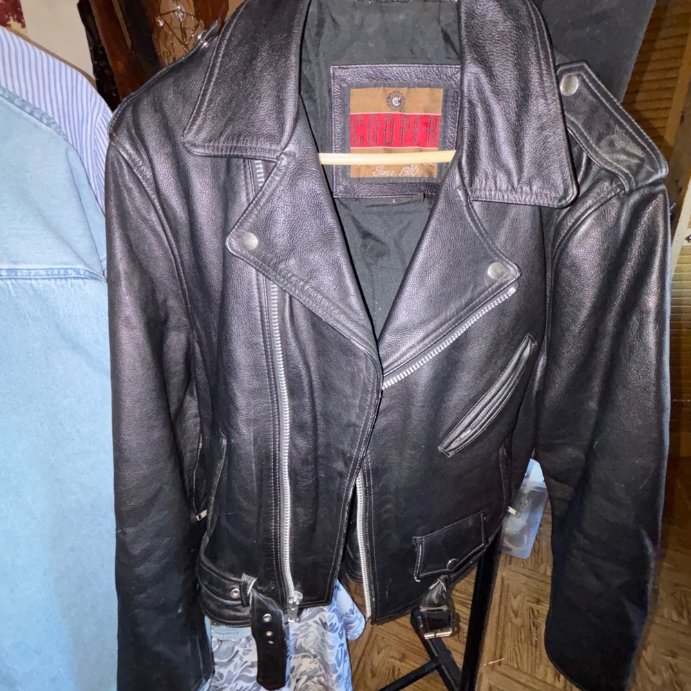Cooper Black Leather Biker Jacket
